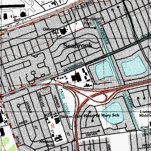 Topographic Map of Kenilworth Mall Shopping Center, LA