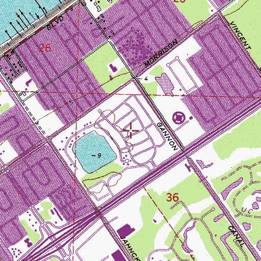 Topographic Map of Lake Carmel, LA