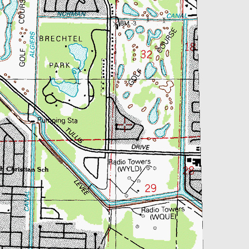 Topographic Map of Lakewood Country Club Estates, LA