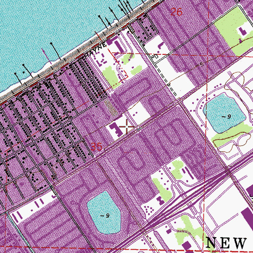Topographic Map of Lakewood Plaza Shopping Center, LA