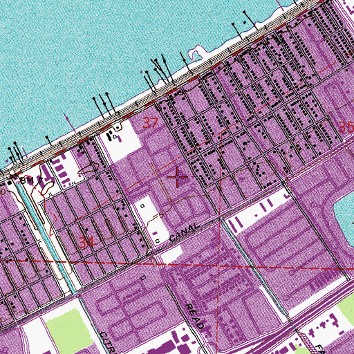Topographic Map of Little Woods Elementary School (historical), LA