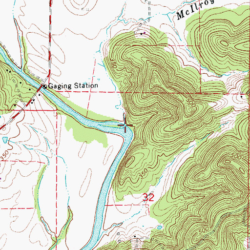 Topographic Map of Vandergriff Creek, AR