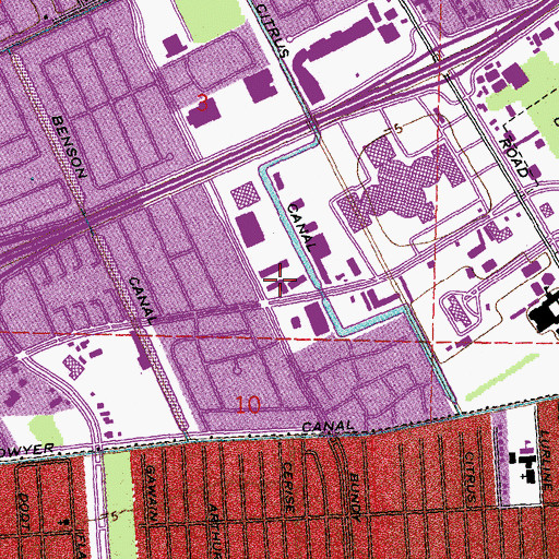 Topographic Map of Market Square Shopping Center, LA