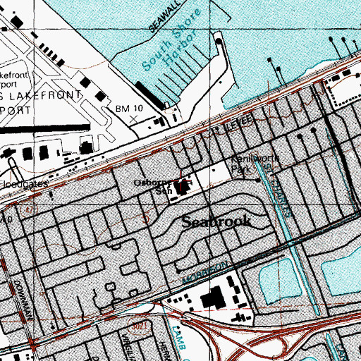 Topographic Map of Mildred Osborne School, LA