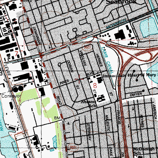 Topographic Map of Pine Village, LA