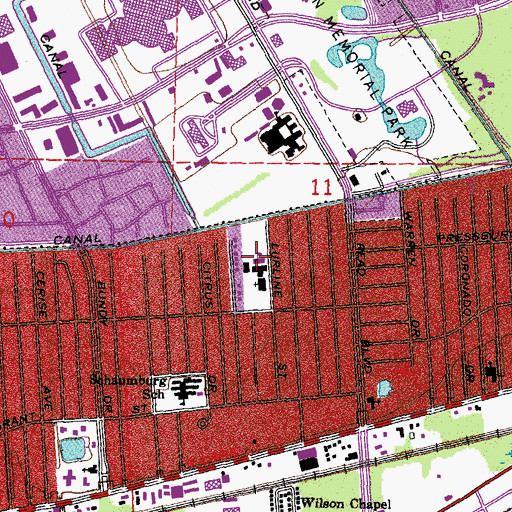 Topographic Map of Resurrection of Our Lord School, LA
