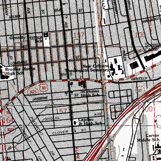 Topographic Map of Robert Russa Moton Charter School, LA