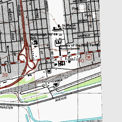 Topographic Map of Saint Paul the Apostle School (historical), LA