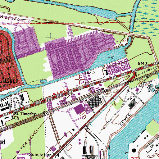 Topographic Map of Samson Plaza Shopping Center, LA