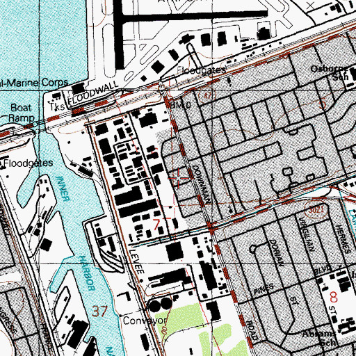 Topographic Map of Seabrook, LA