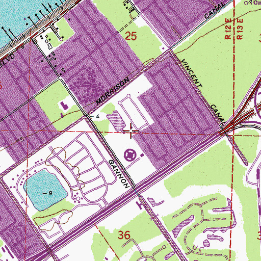 Topographic Map of Tamaron, LA