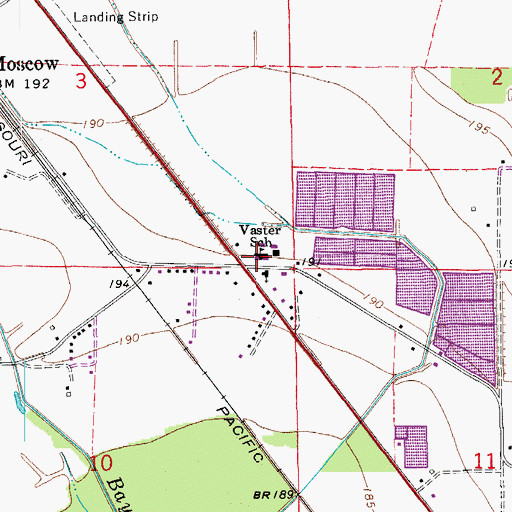 Topographic Map of Vaster School, AR