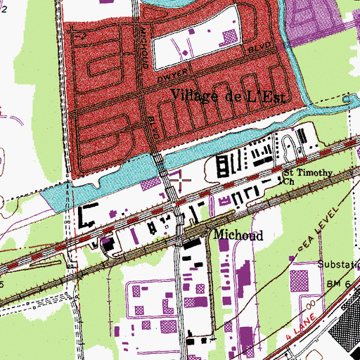 Topographic Map of Ye Ole Village Shopping Center, LA