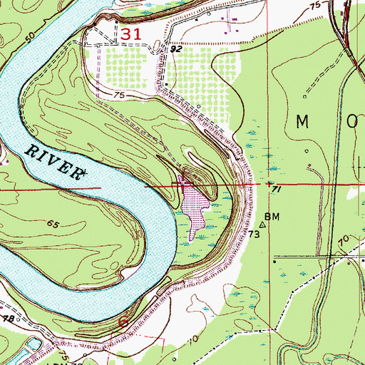 Topographic Map of Fish Lake, LA