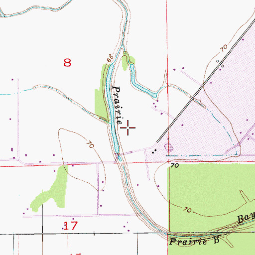 Topographic Map of Prairie Du Bois, LA