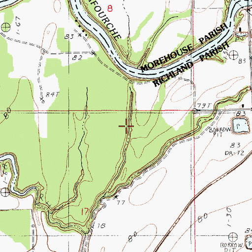 Topographic Map of Cooks Slough, LA