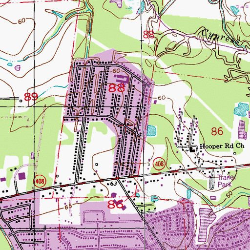 Topographic Map of Cedar Glen, LA