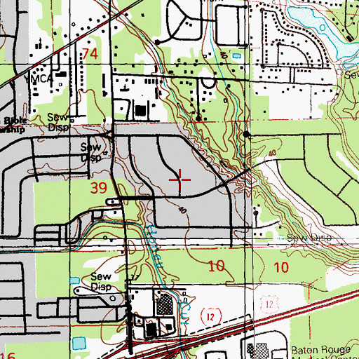 Topographic Map of Centurion Place, LA