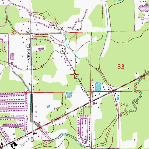 Topographic Map of Central Estates, LA