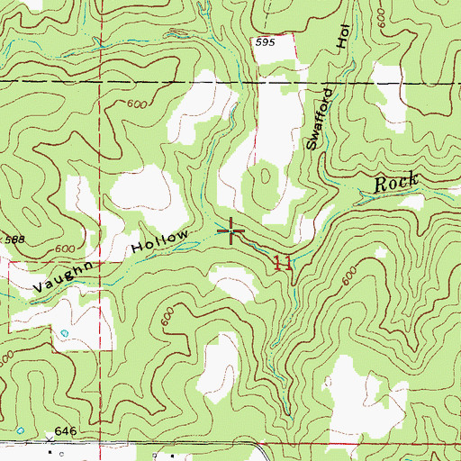 Topographic Map of Vaughn Hollow, AR