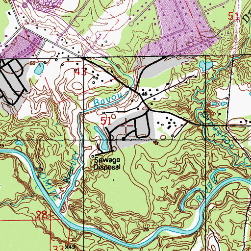 Topographic Map of Country Road, LA