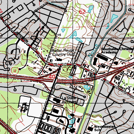 Topographic Map of Courtland Place, LA