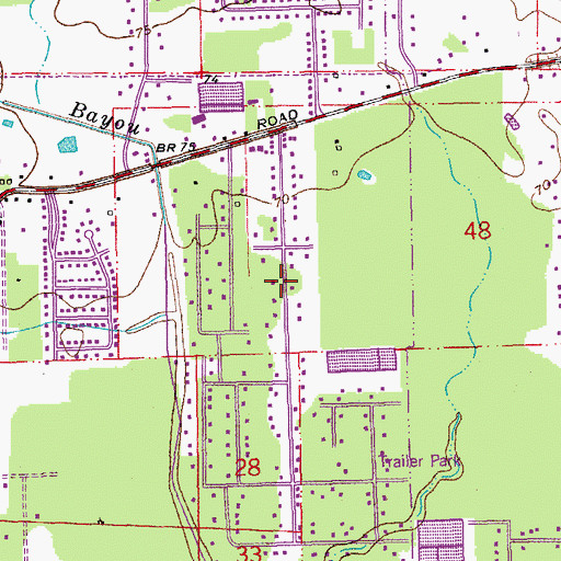Topographic Map of Crystal Place, LA
