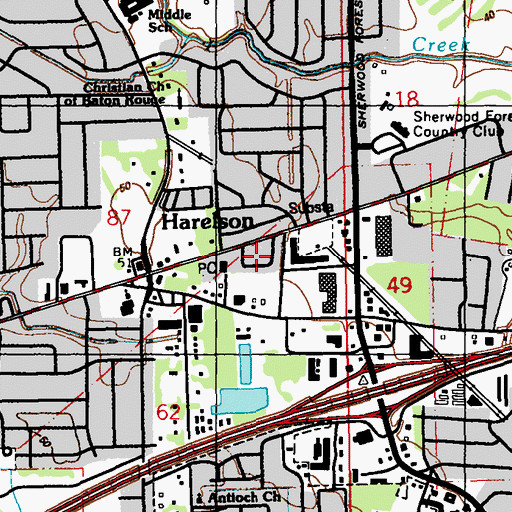 Topographic Map of Darius Place, LA