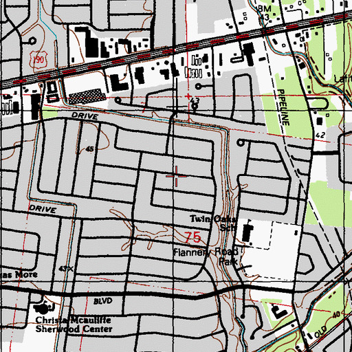 Topographic Map of East Sherwood Forest, LA