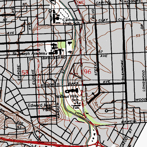 Topographic Map of Eastland, LA