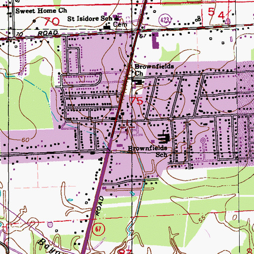 Topographic Map of Ellen Place, LA