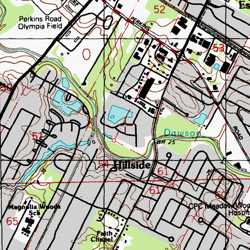 Topographic Map of Essen South, LA