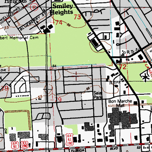 Topographic Map of Executive Park, LA