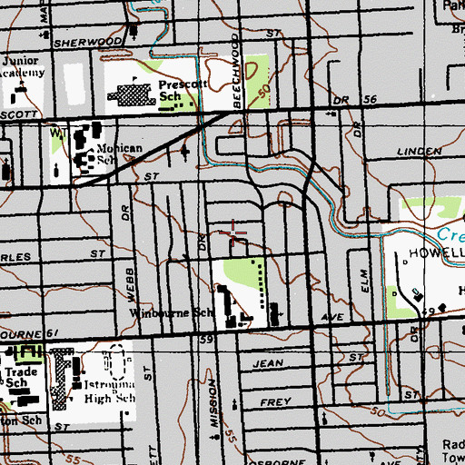 Topographic Map of Fairwoods, LA