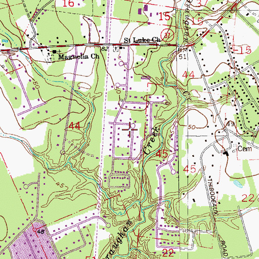 Topographic Map of Forest Glen Estates, LA