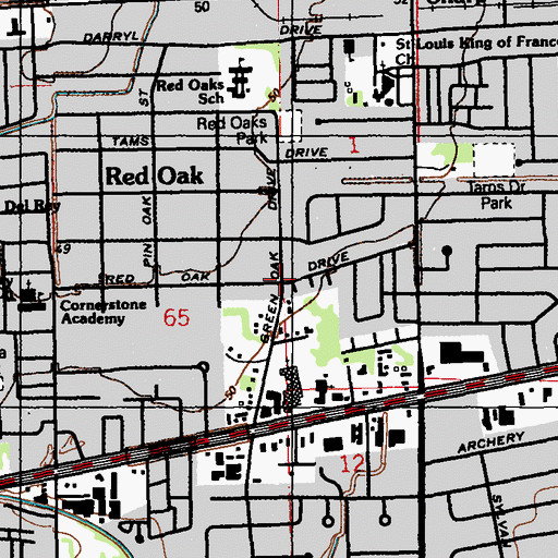 Topographic Map of Forest Oaks, LA