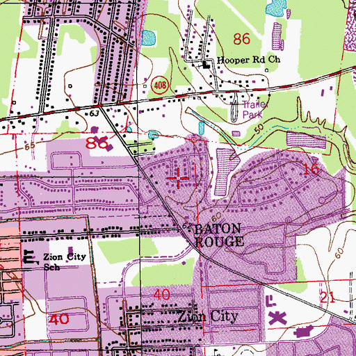 Topographic Map of Forest Park, LA