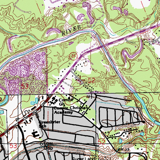 Topographic Map of Glenbrook, LA