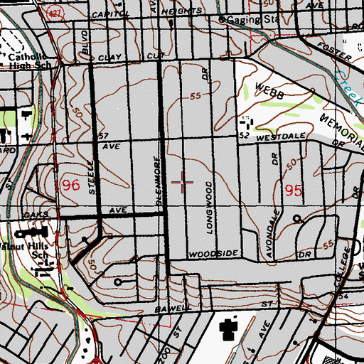 Topographic Map of Glenmore, LA