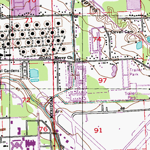 Topographic Map of Golden Ridge, LA