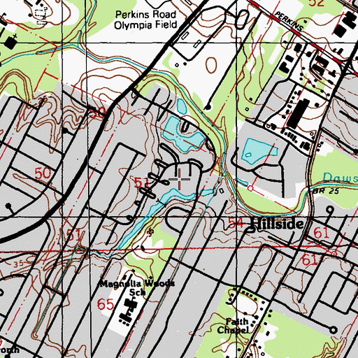 Topographic Map of Green Back Forest, LA