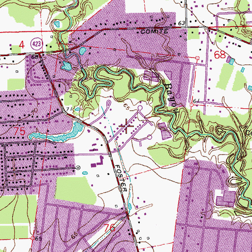 Topographic Map of Green Gate, LA