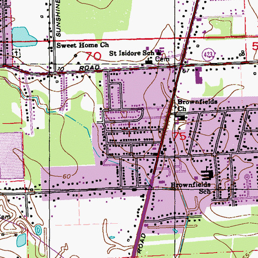 Topographic Map of Harding Heights, LA