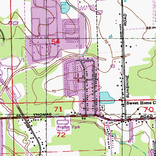Topographic Map of Harding Terrace, LA