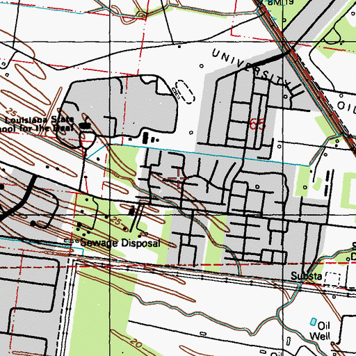 Topographic Map of Harwich, LA