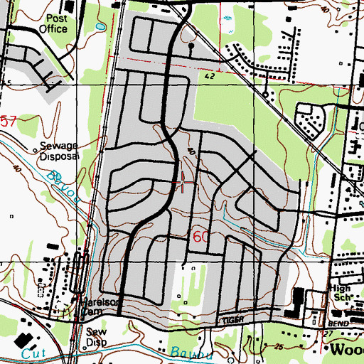 Topographic Map of Hickory Ridge, LA