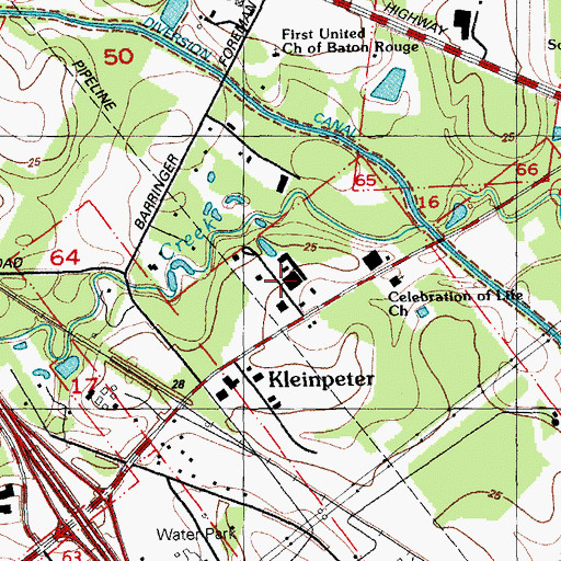 Topographic Map of Highland Community, LA