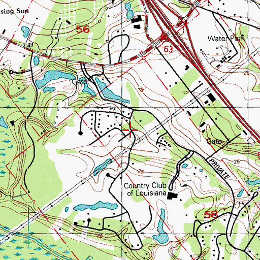 Topographic Map of Highland Crossing, LA