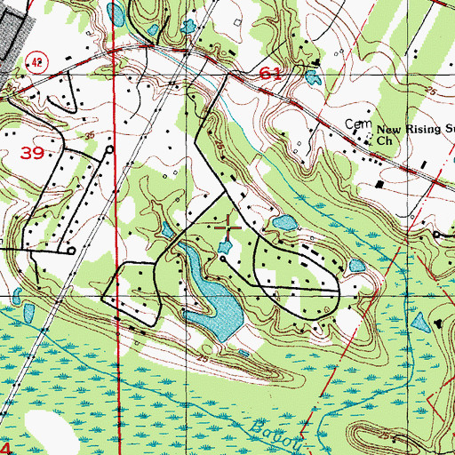 Topographic Map of Highland Lakes, LA