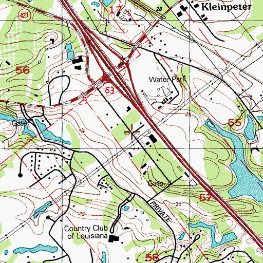 Topographic Map of Highlandia, LA